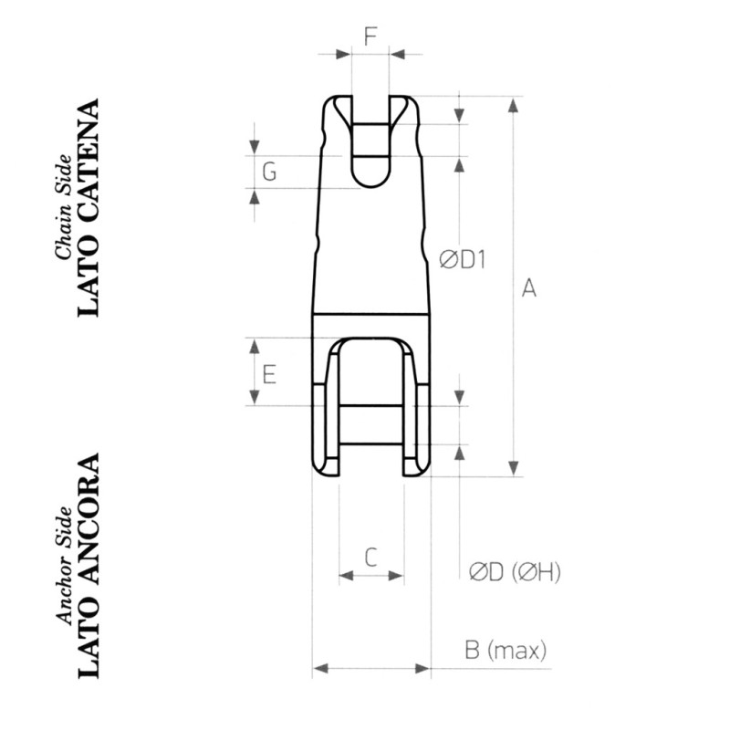 SWIVELMARINE SWM 8 MAX Junta giratoria de anclaje patentada SWIVELMARINE