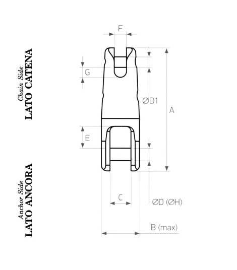 SWIVELMARINE SWM 8 MAX Junta giratoria de anclaje patentada SWIVELMARINE